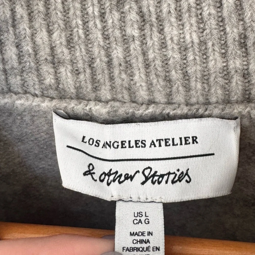 & Other Stories Gray Turtleneck Sweater - Picture 3 of 6